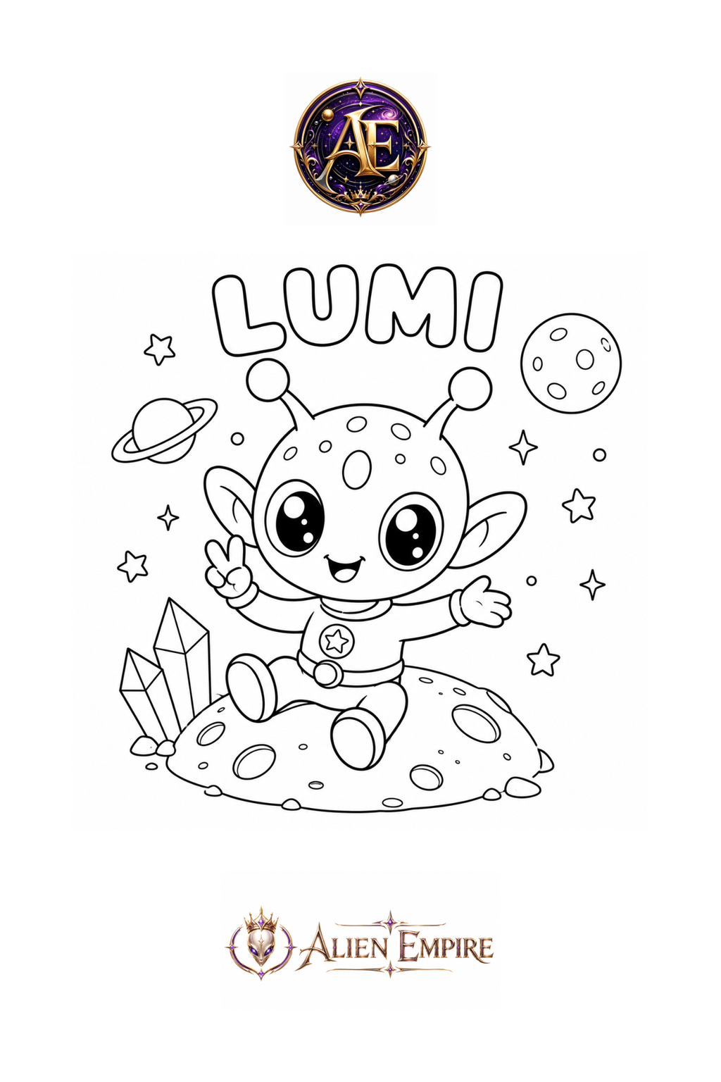 Alien Empire Coloring Book: Explore the Infinite Universe with 20 Fun Space Adventures for Kids